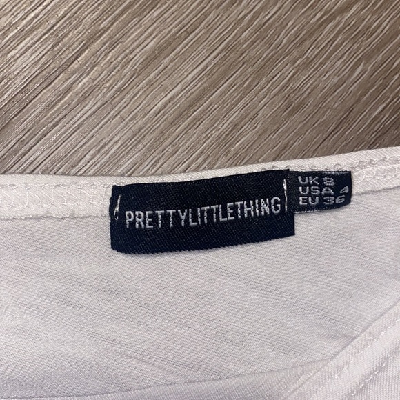 PLT One Shoulder White Crop Top - Picture 2 of 2